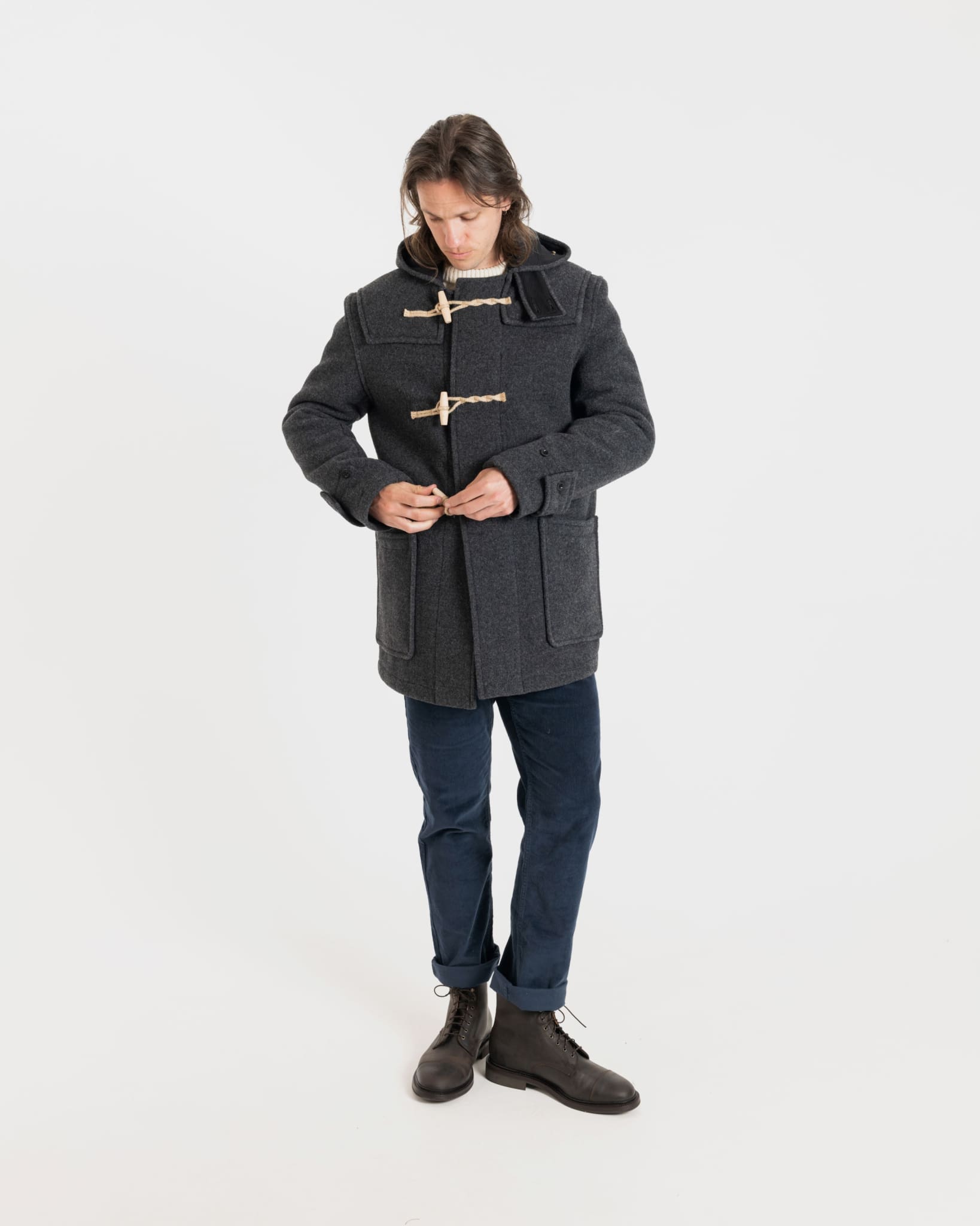 Men's Mid-Length Monty Duffle Coat Charcoal | Gloverall
