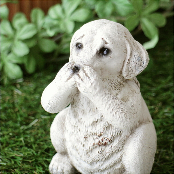犬 置物 オブジェ 見ざる 言わざる 聞かざる インテリア 雑貨 かわいい
