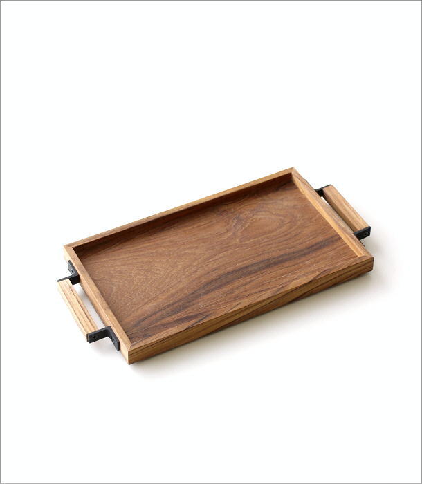 トレー トレイ 木製 おしゃれ お盆 小さめ チーク材 スタッキング