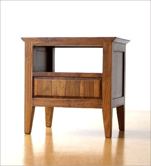 ベッドサイドテーブル ナイトテーブル チーク 無垢材 天然木 チーク