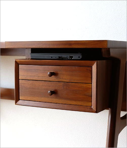 チーク デスク 机 無垢材 天然木 木製 シンプル コンパクト おしゃれ