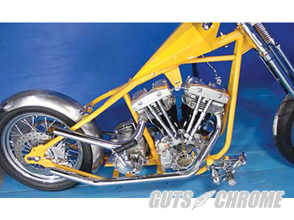 ○PAUGHCO 70-84年ショベル用 アップスイープ ヘッダーパイプ 730C