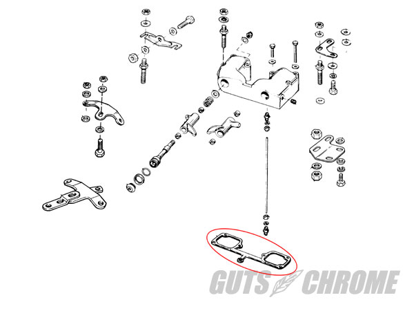 ○アイアンショベル ロッカーカバー ガスケット 1957-85年XL900/1000