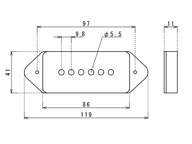 GIBSON ギブソン ドッグイヤーピックアップカバー ブラック PRPC-040