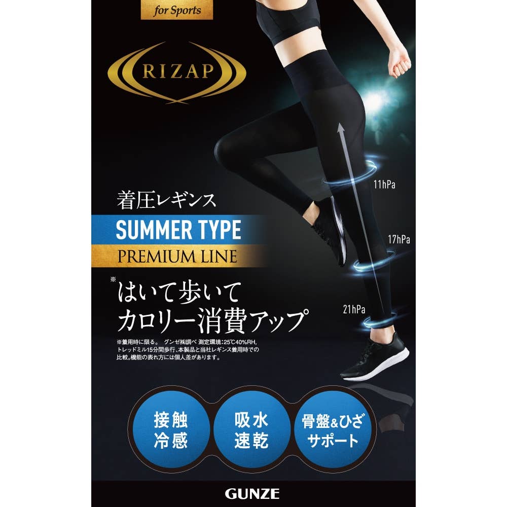 夏用】カロリー消費アップ高着圧レギンス10分丈 RZF32P :レディース