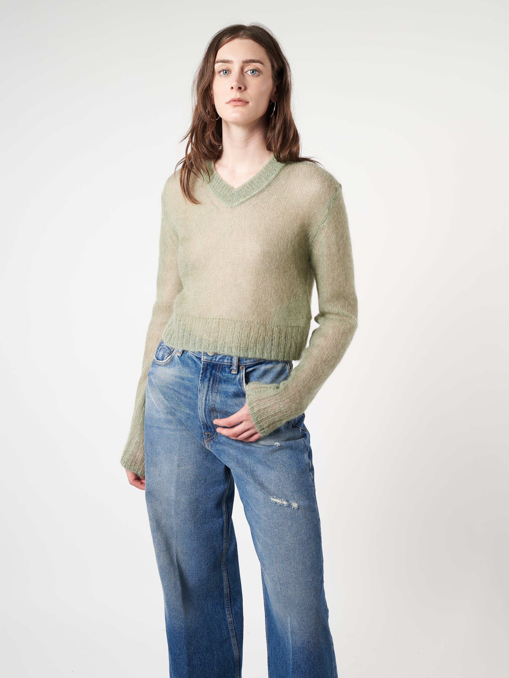 Acne Studios - Mohair Blend Jumper in Sage Green – gravitypope