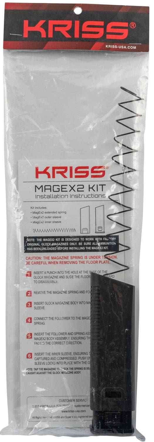 Kriss USA Mag-Ex2 Extension Kit 45 ACP Glock 21 Gen3-5 13rd Magazines