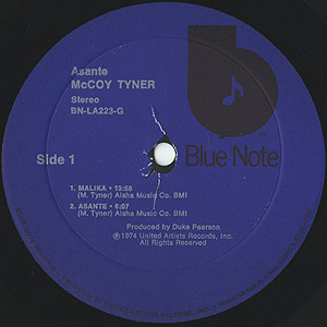 McCoy Tyner / Asante(LP) / Blue Note 1974 USオリジナル盤 EX-/NM
