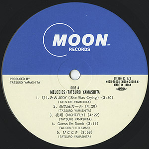 山下 達郎 (Tatsuro Yamashita) / Melodies (LP) / Moon 1983 日本