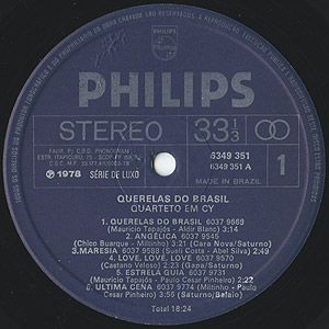 Quarteto Em Cy / Querelas Do Brasil (LP) / Philips 1978 ブラジル