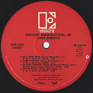 Grover Washington Jr / Come Morning (LP) / Elektra 1981 US
