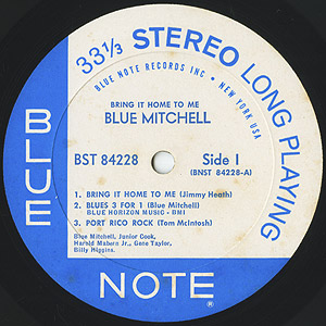 Blue Mitchell / Bring It Home To Me (LP) / Blue Note 1966 US