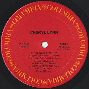 Cheryl Lynn / Cheryl Lynn (LP) / Columbia 1978 USオリジナル盤 NM