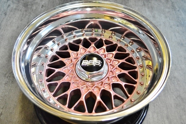 リバレル済(リム交換済)BBS RS 15インチのディスクポリッシュ加工＋