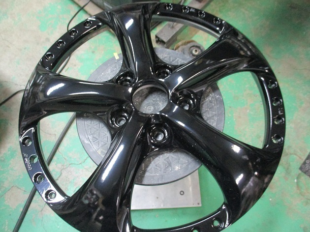 ワークVS-KFの17＆18インチをブラックバーニング塗装でフルO/H｜アルミ