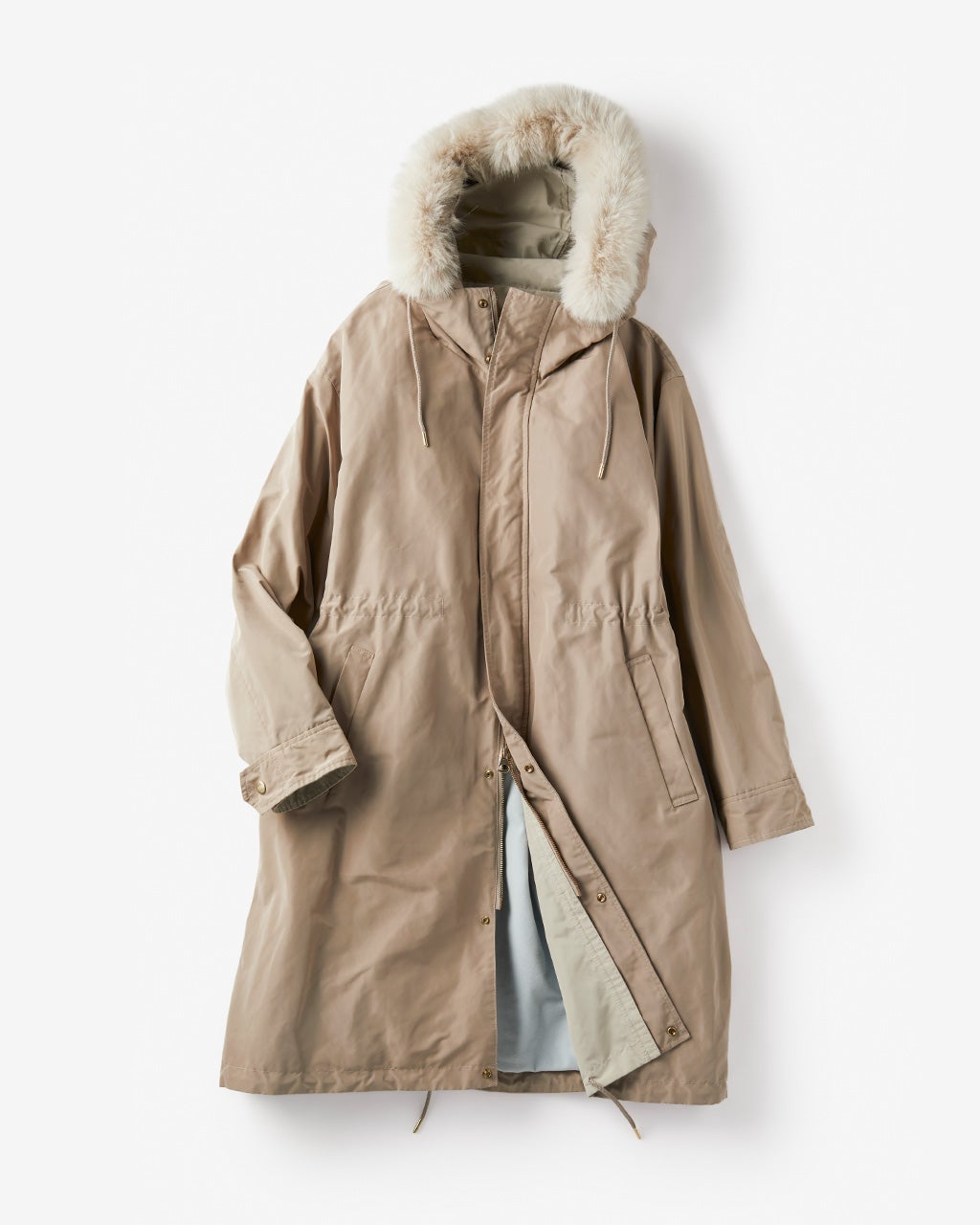 光沢グログラン・ファー使いモッズコート/DoCLASSE