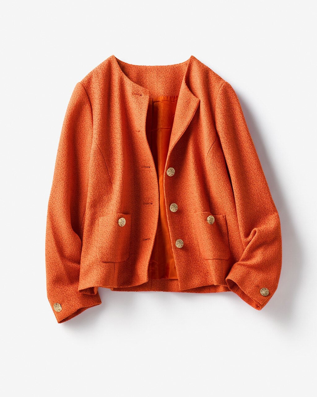 スラブツイード・ノーカラージャケット/DoCLASSE