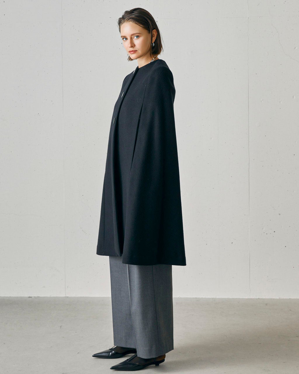 メルトンウール・ケープコート/DoCLASSE