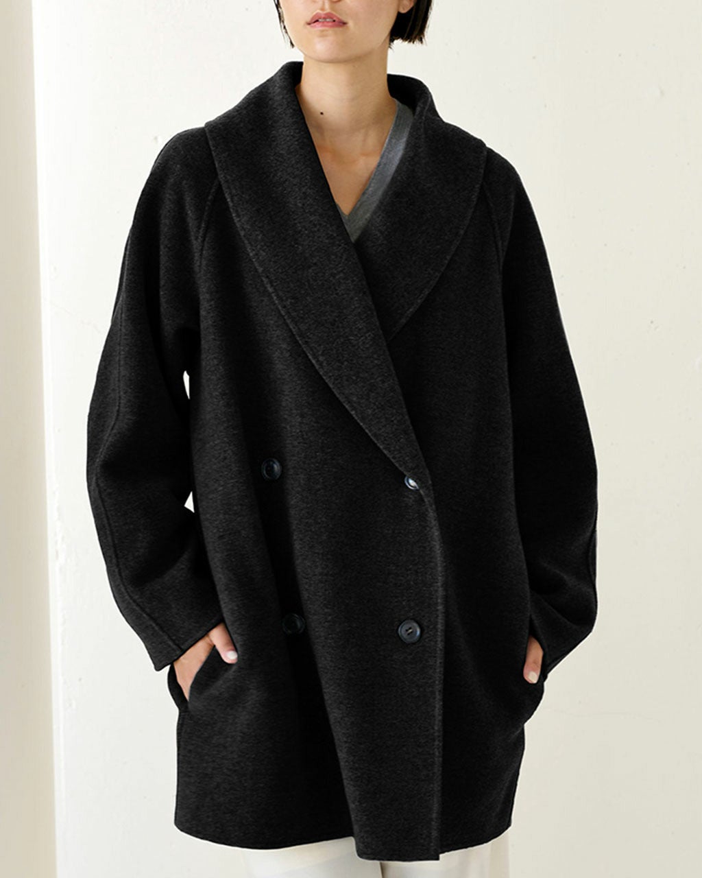 イタリアンダブルフェイス・ショールカラーコート/DoCLASSE