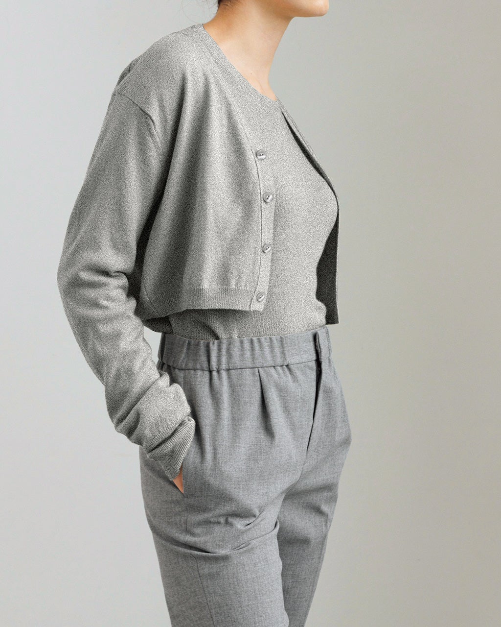 シルクカシミヤ・クロップドカーディガン/DoCLASSE