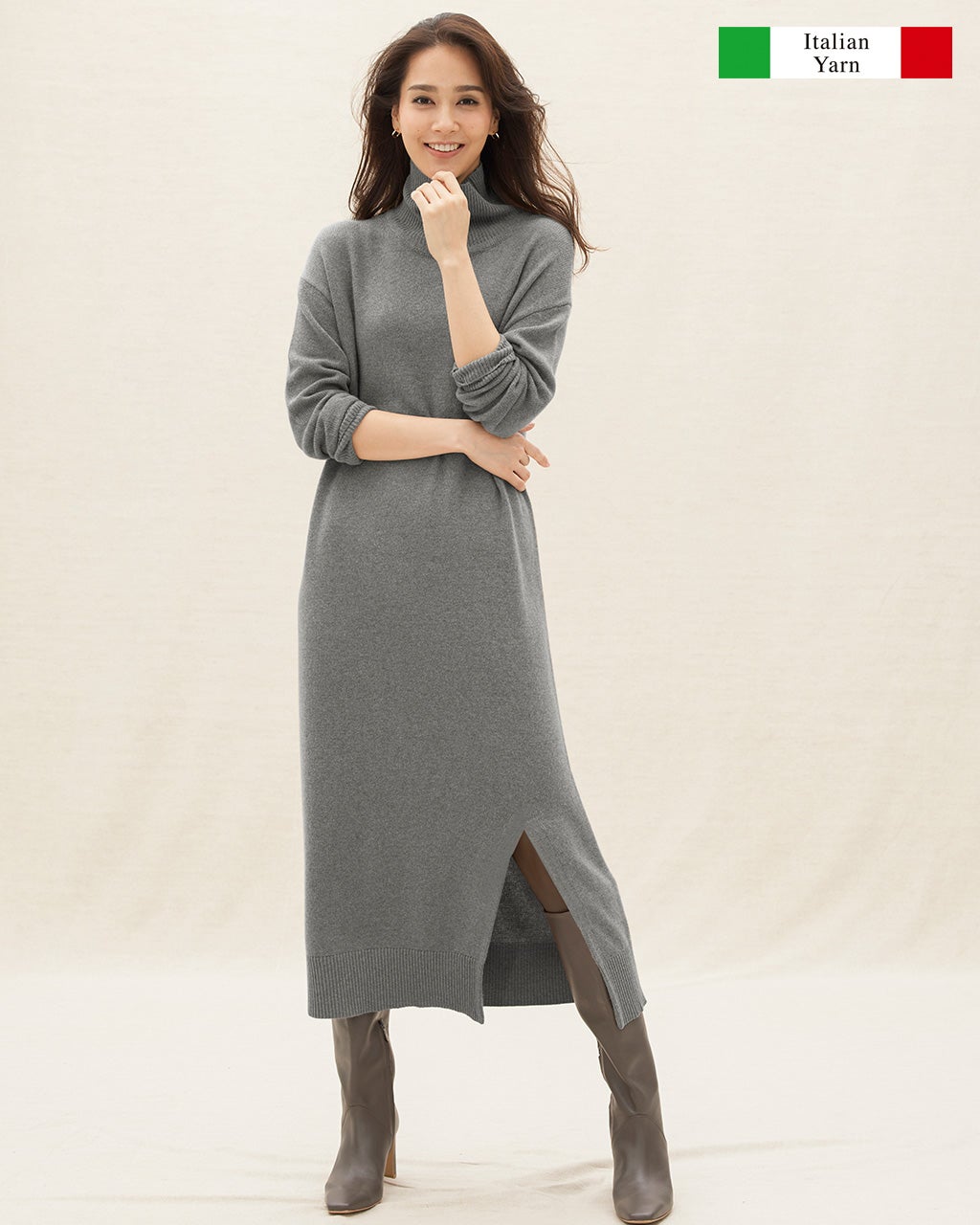 イタリア糸・カシミヤ混ニットワンピース/DoCLASSE