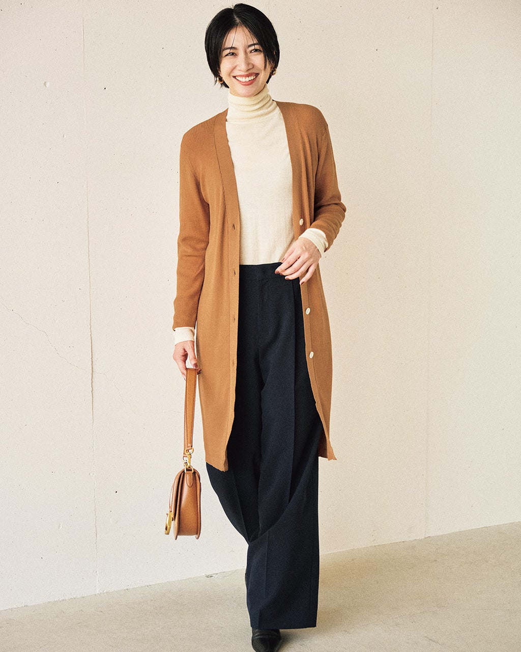 シルクニット・細リブロングカーディガン/DoCLASSE