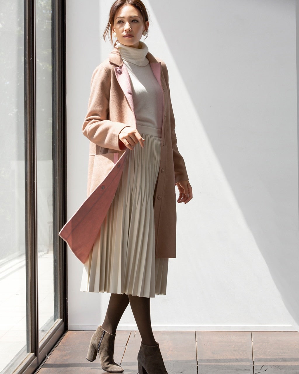 ダブルフェイス・ミニステンカラーコート/DoCLASSE