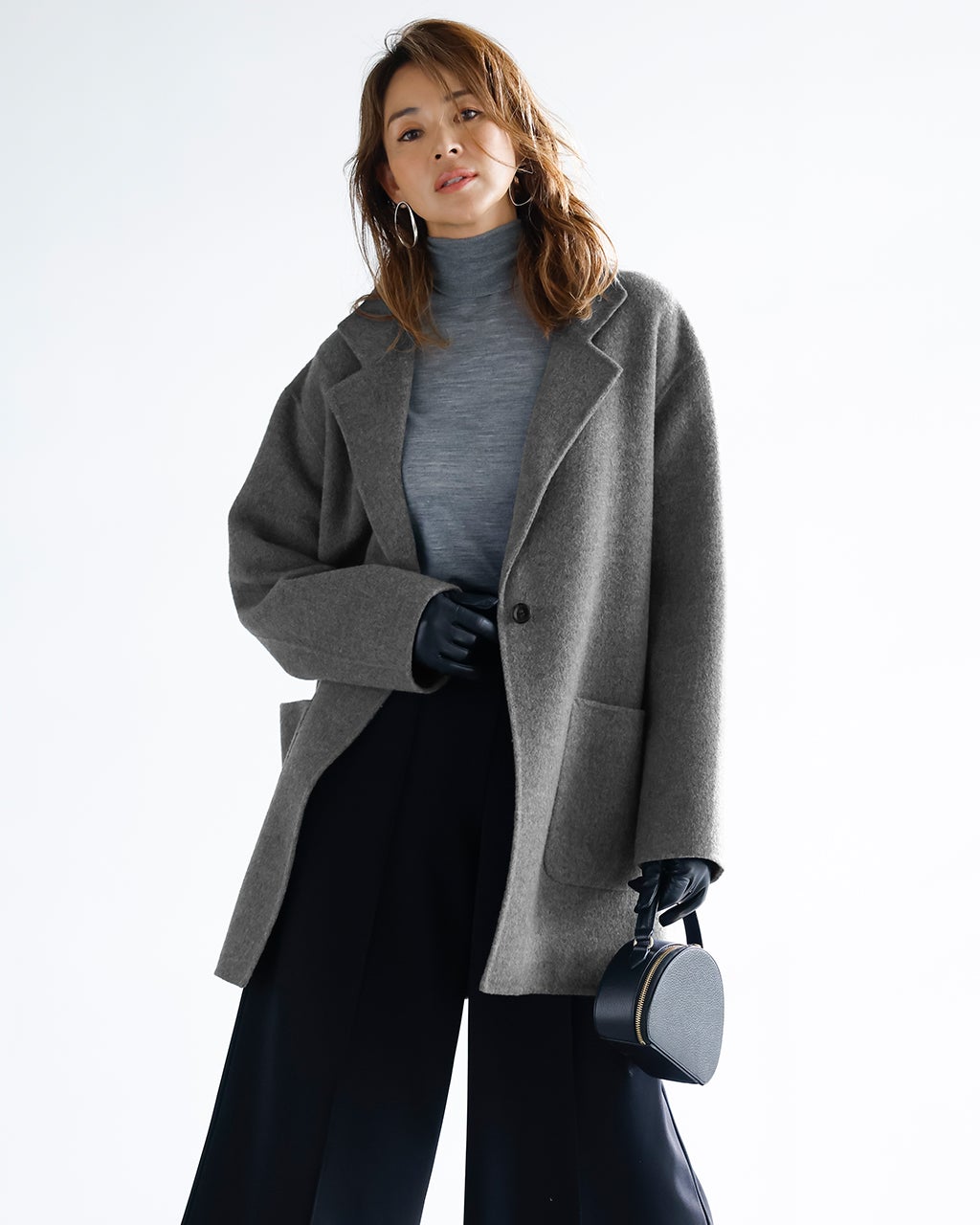 ピュアウールリバー・ジャケットコート/DoCLASSE