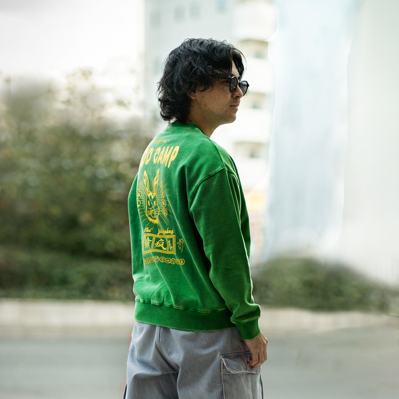 販売終了】シャンハイバニースウェットシャツ（ライトグレー/グリーン