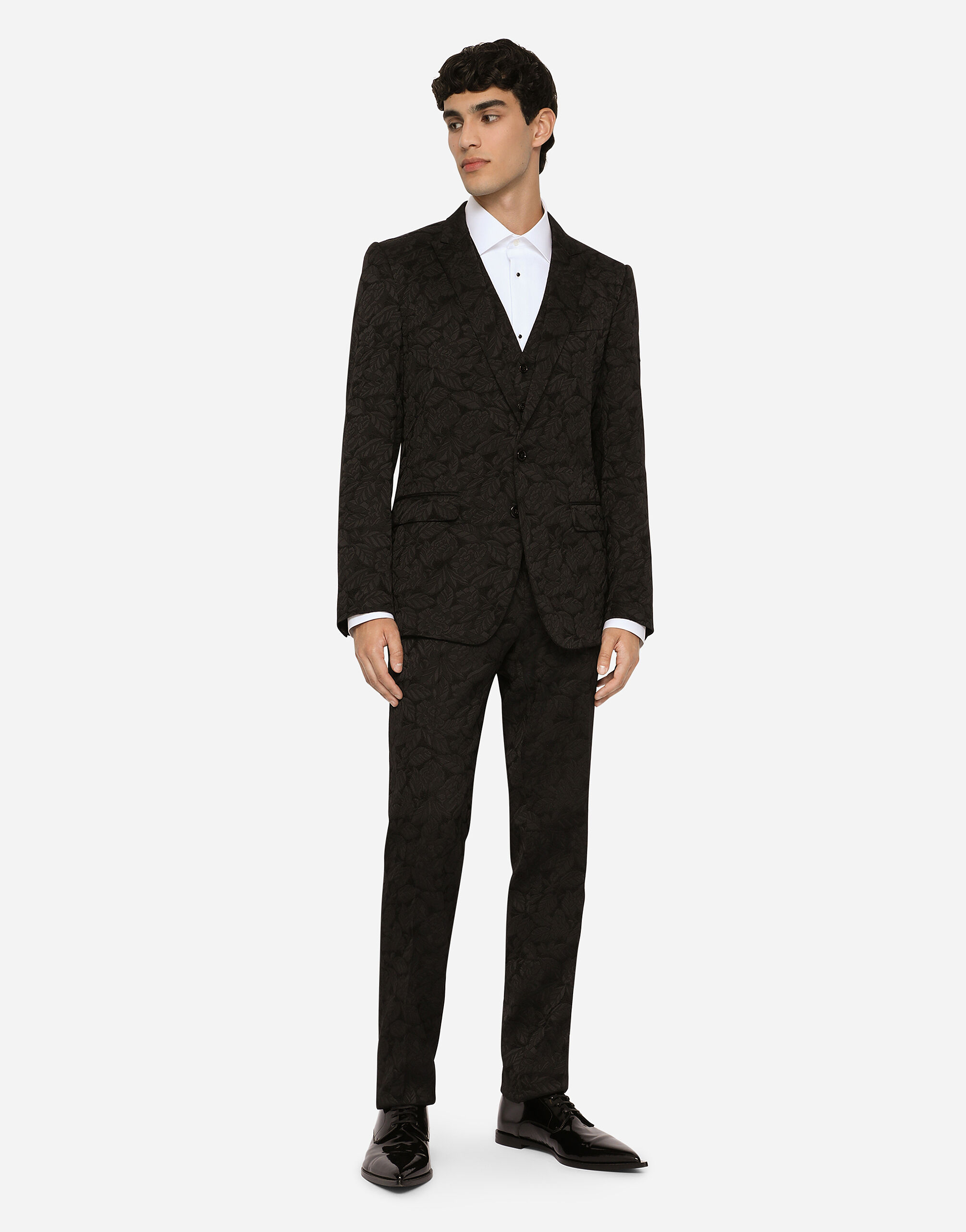 Floral jacquard Martini suit in BLACK for Men | Dolce&Gabbana® US