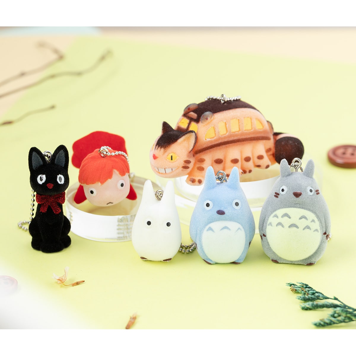 となりのトトロ フロッキングキーチェーン 中トトロ | どんぐり共和国