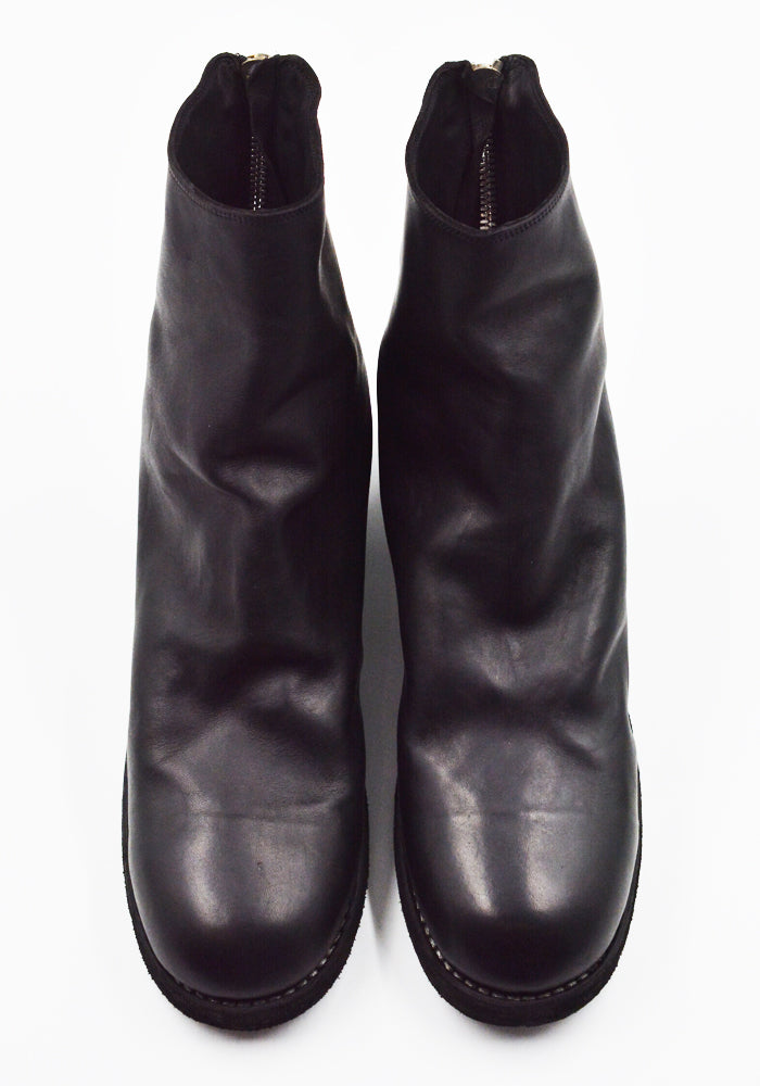 GUIDI 796Z SOFT HORSE FULL GRAIN LEATHER SHORT BOOTS BLACK