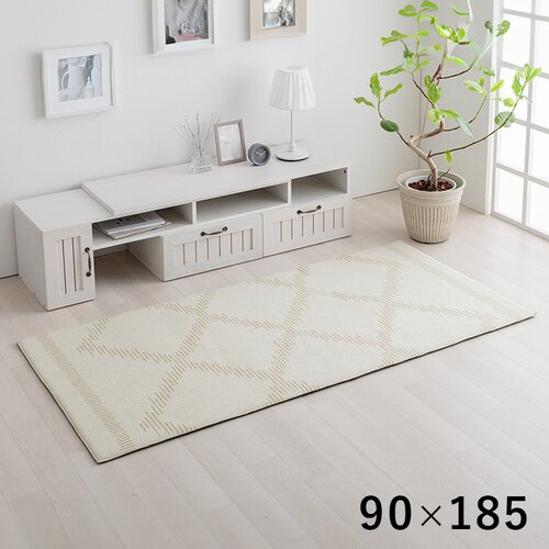 柄ボリュームラグ ミエル グレー 90×185cm IKEHIKO アクセントラグ 90