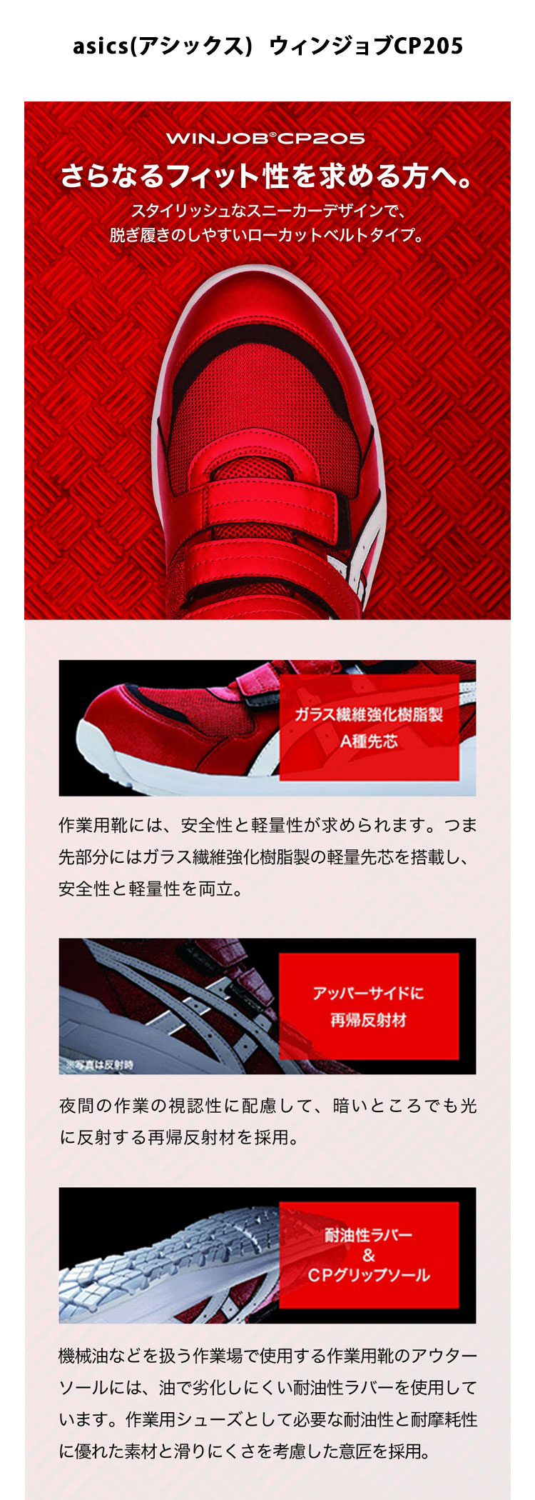 ウィンジョブ CP205 安全靴 ローカットベルトタイプ 1271A001.00125.0