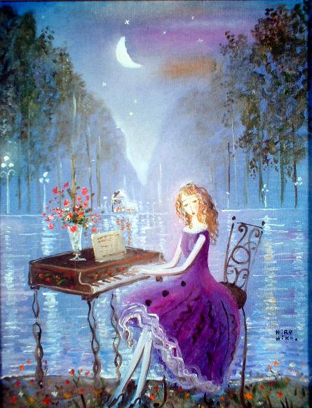 織田広比古 パリの夜（油彩6号）