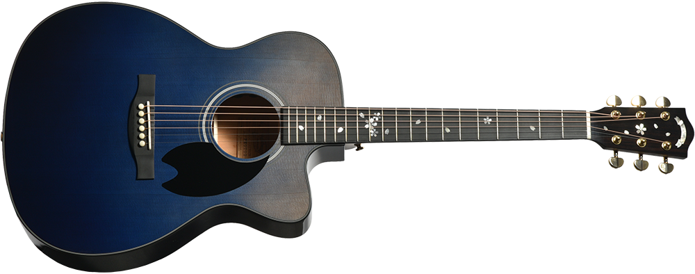 アコースティックギター グラデーションブルー ケース付き