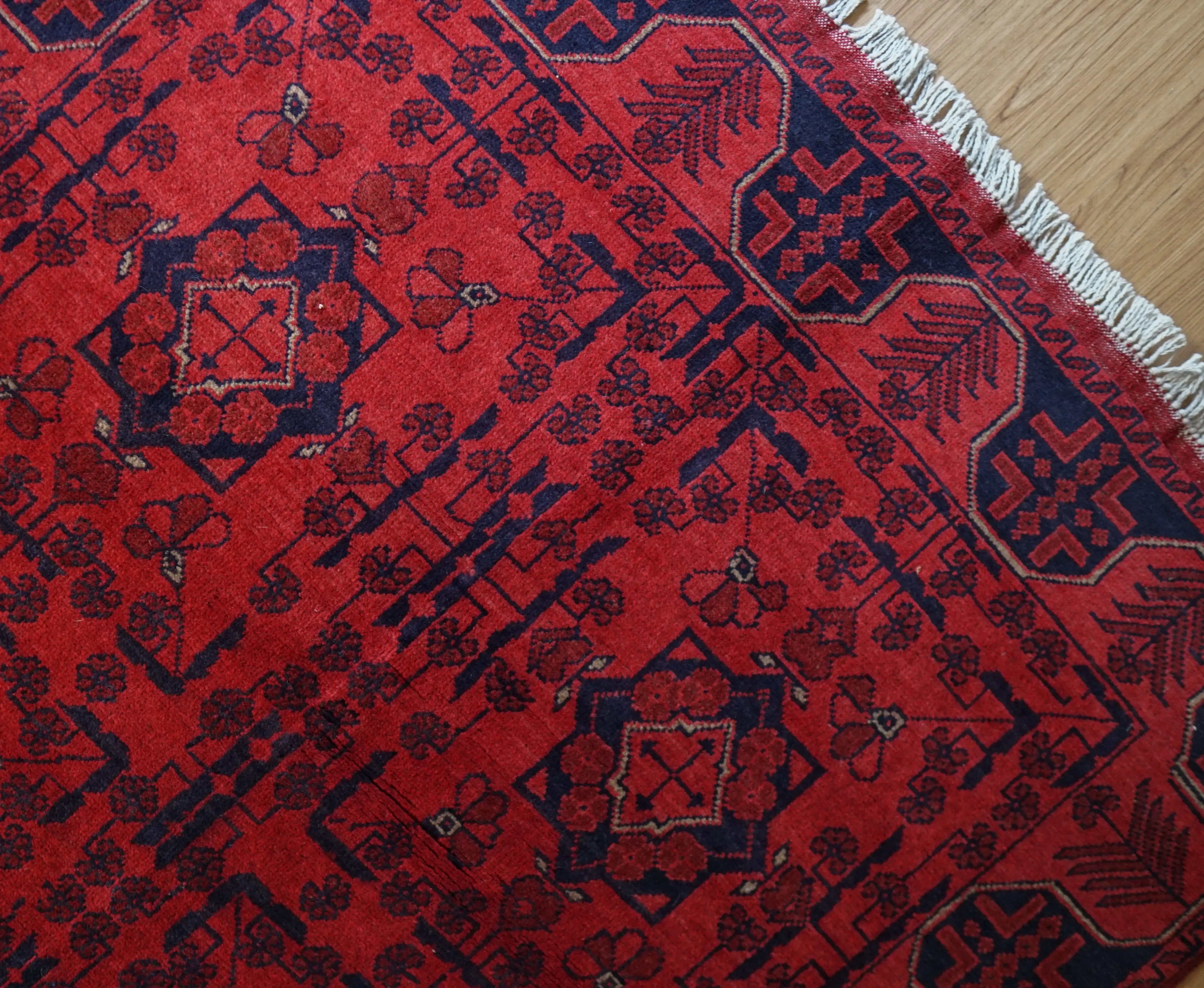 54×42cm アフガニスタン絨毯 Fine カールモハメディ トライバルラグ 54