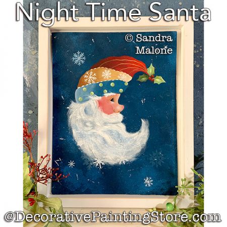 Night Time Santa Painting Pattern PDF DOWNLOAD -Sandra Malone