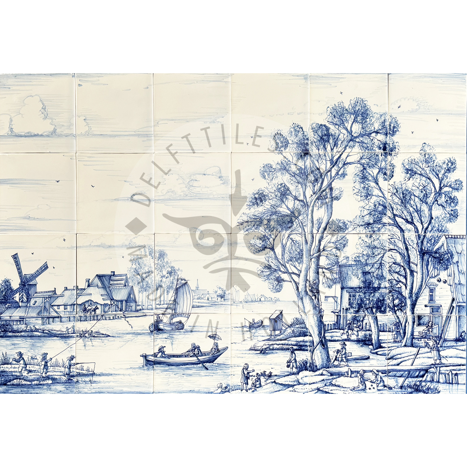 Summer Landscape tile Mural 6x4 tiles (L24b) - Delft Tiles