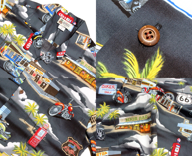 ALOHA REPUBLIC アロハリパブリック アロハシャツ Motorcycle バイク