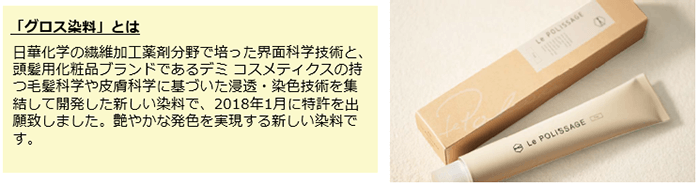 世界初「グロス染料」配合のヘアカラー『 Le POLISSAGE（ル ポリ