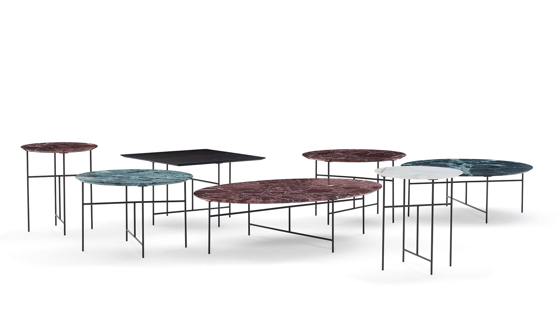 Collection of modern designer side tables Sen | De Padova