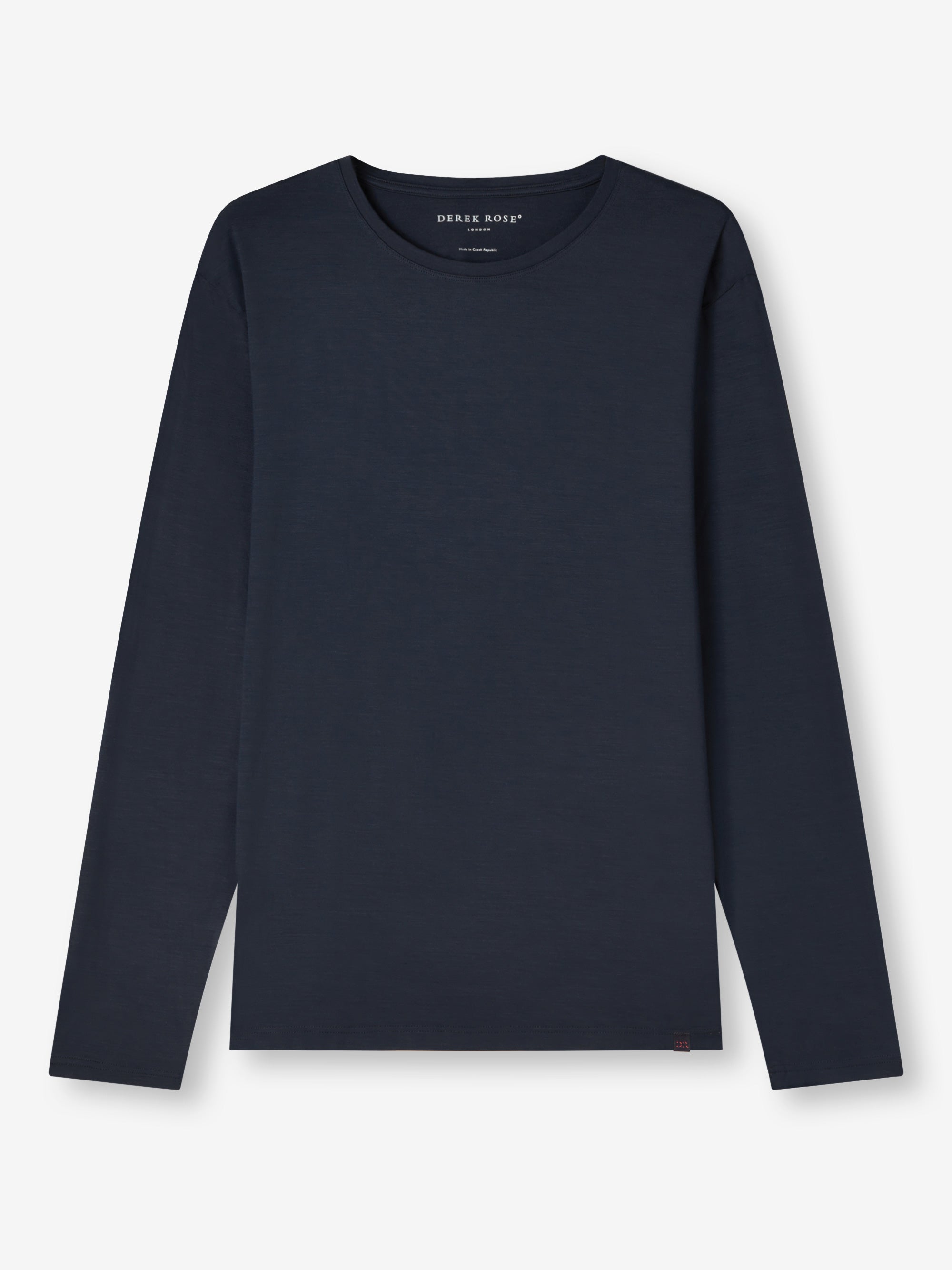 Mens Long T-Shirt Basel Micro Modal Navy | Derek Rose