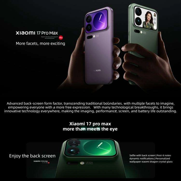 Xiaomi 17 Pro Max 5G 16GB/1TB – Purple – Design Info