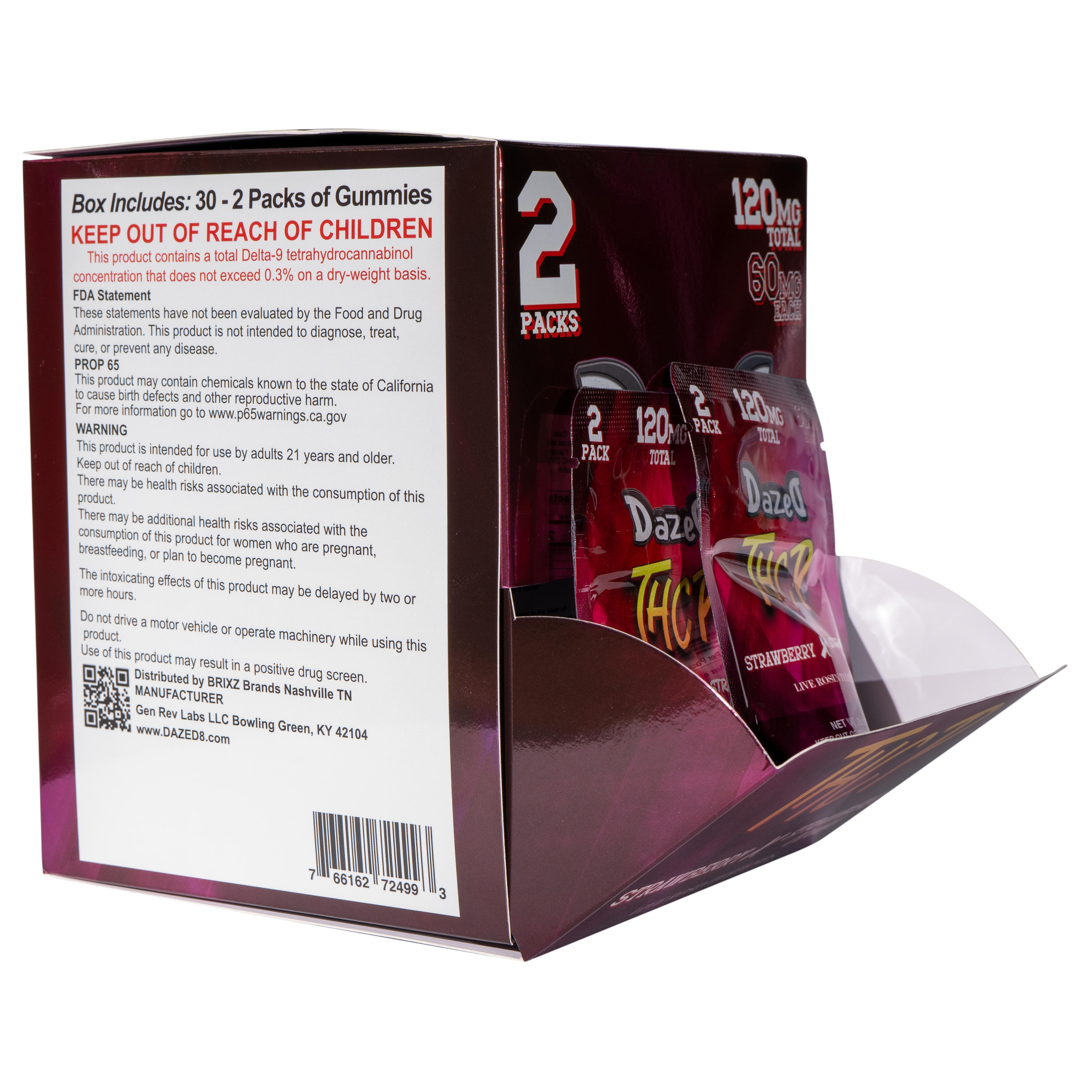 Gummy Dispenser 60mg 2 Pack THCP - Strawberry [30ct]