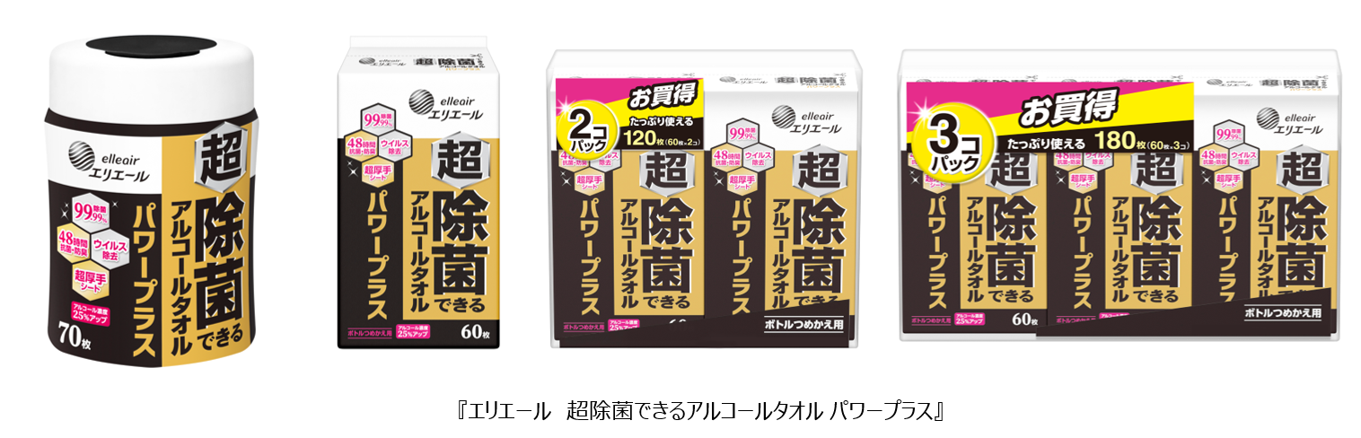 エリエール 超 除菌できるアルコールタオル パワープラス』新発売