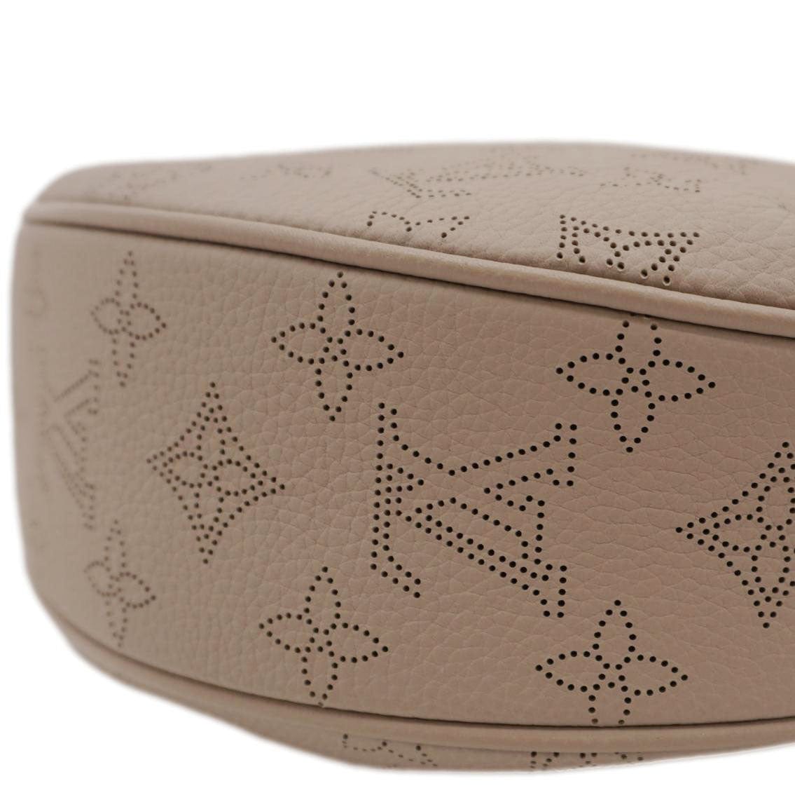 LV Baia PM Perforated Mahina Leather Shoulder Bag Galet Gray