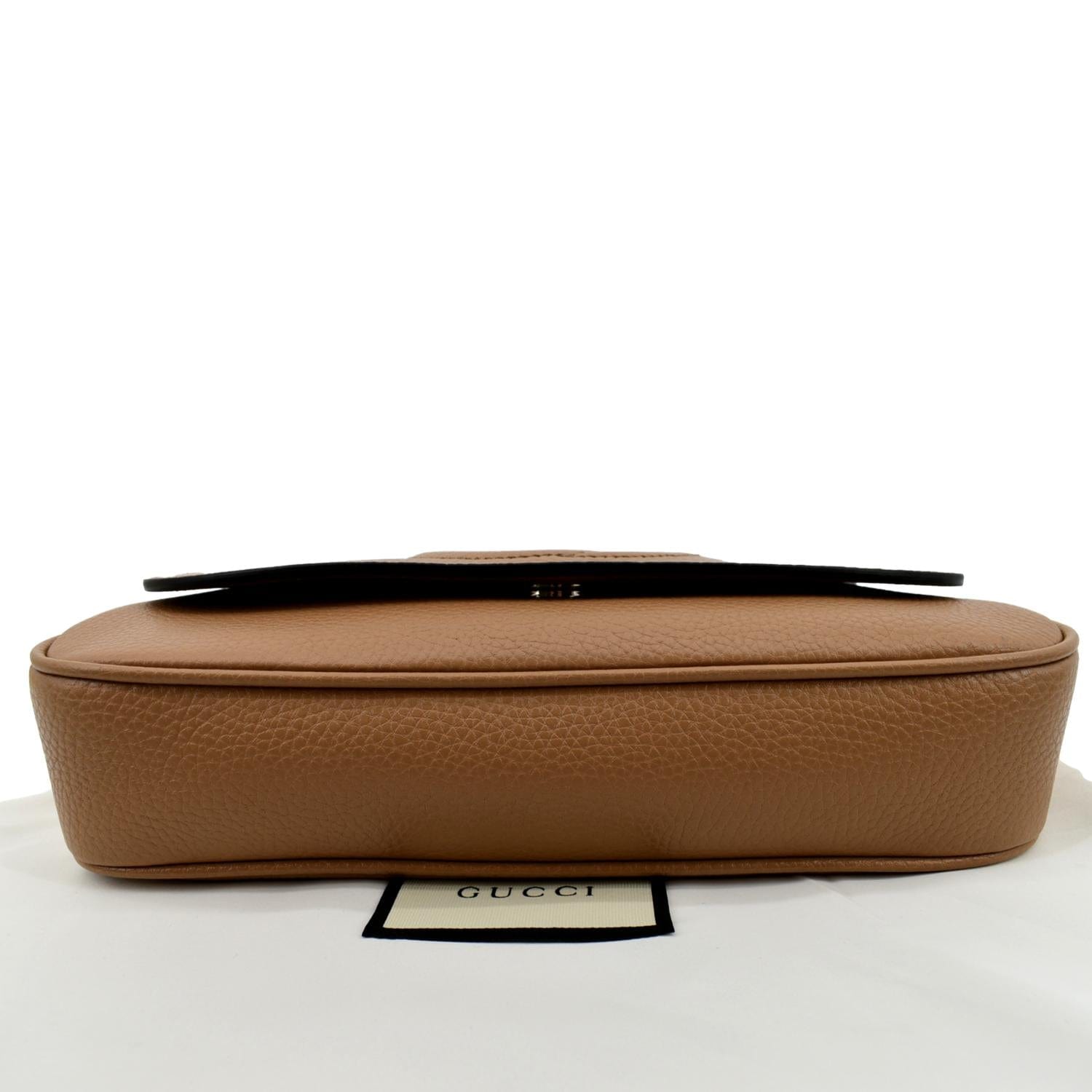 Gucci Soho Chain Flap Leather Crossbody Bag in Brown