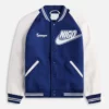 Nike x Nigo Nrg Blue & White Varsity Jacket With Leather Sleeves
