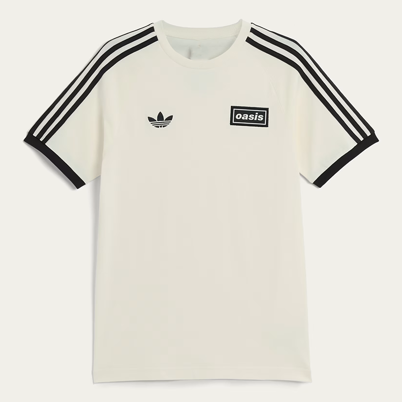 Oasis x Adidas Cream T-Shirt – 3-Stripes 2025 Tour Edition